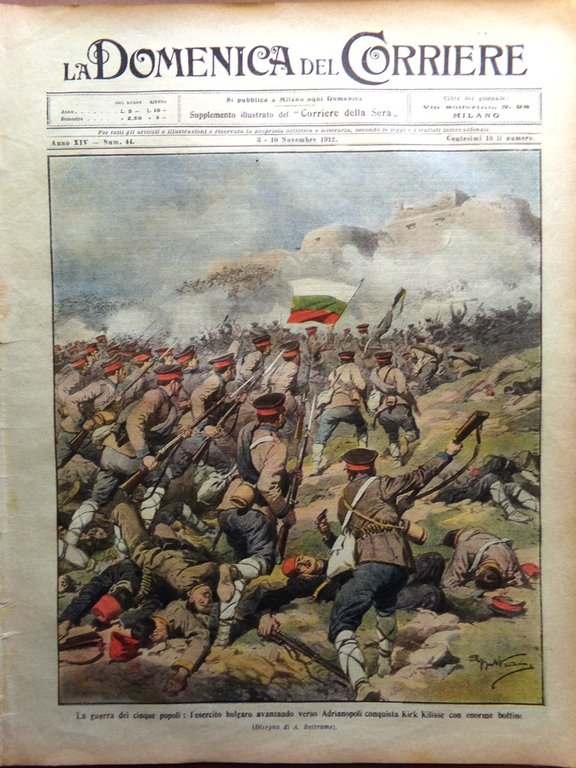 La Domenica del Corriere 3 Novembre 1912 Guerra dei Cinque …