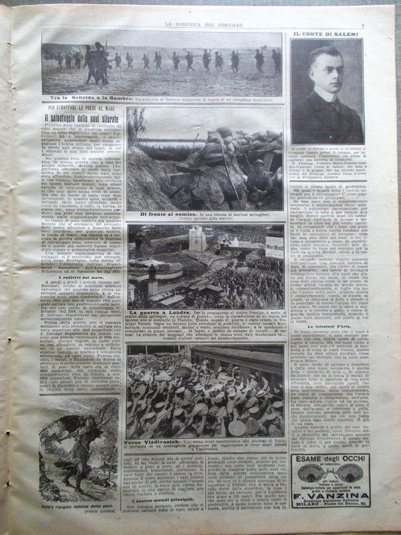 La Domenica del Corriere 3 Novembre 1918 WW1 Conte Salemi …