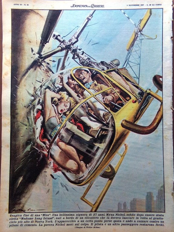 La Domenica del Corriere 3 Novembre 1957 Christian Dior Bovet …