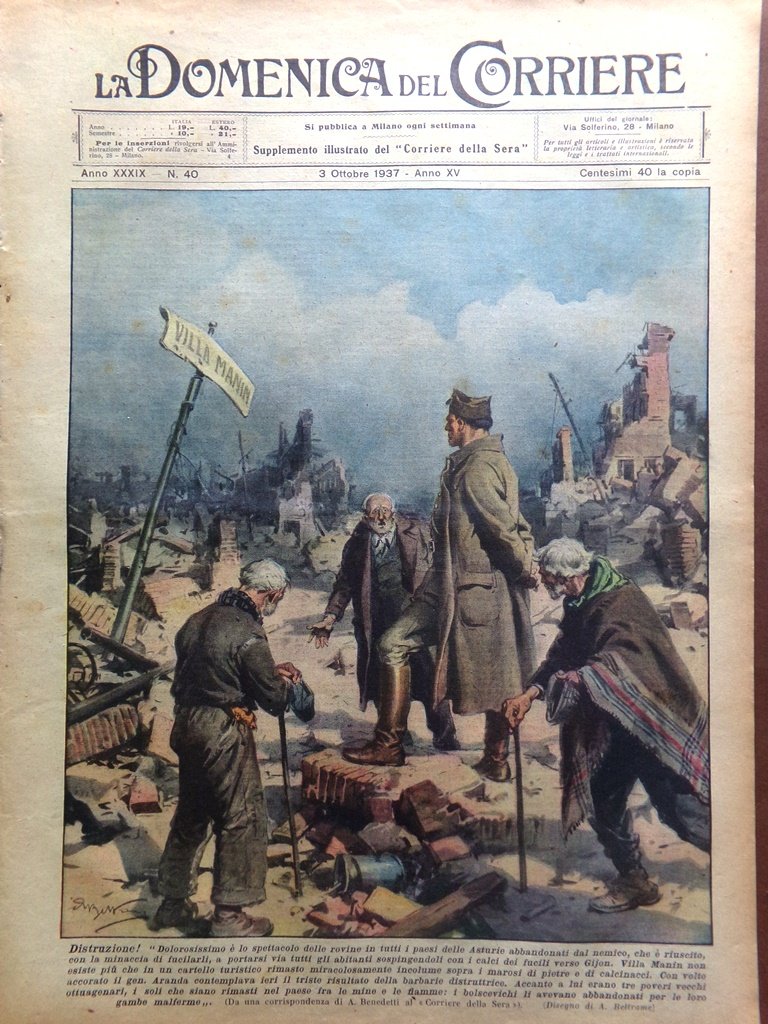 La Domenica del Corriere 3 Ottobre 1937 Germania di Hitler …