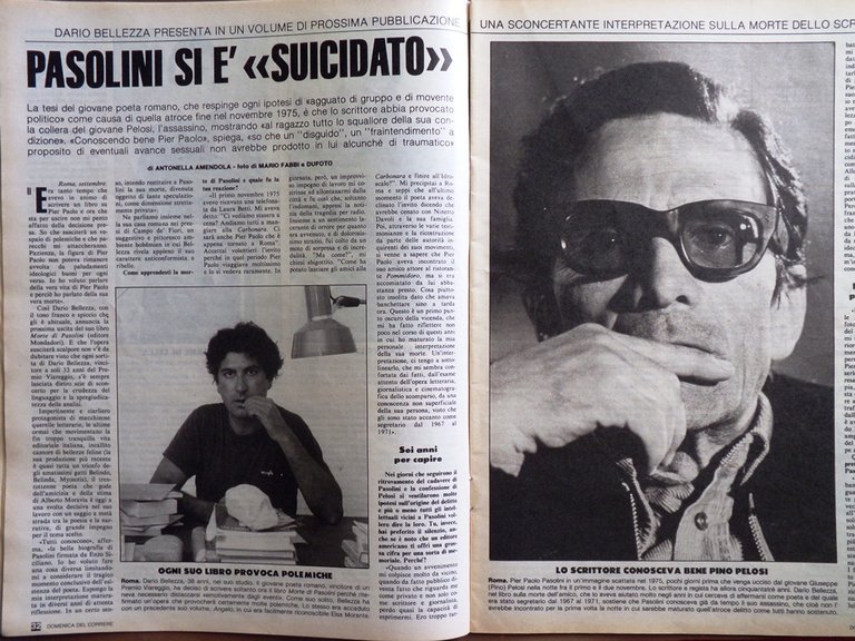 La Domenica del Corriere 3 Ottobre 1981 Fuga Vittoria Pasolini …