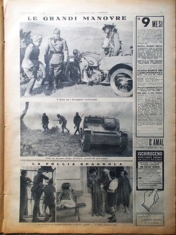La Domenica del Corriere 3 Settembre 1933 Manovre Langhe Visioni … | Immagine Gallery 2