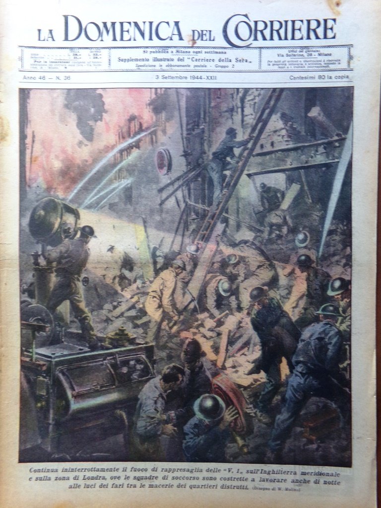 La Domenica del Corriere 3 Settembre 1944 WW2 Libri Fronte …