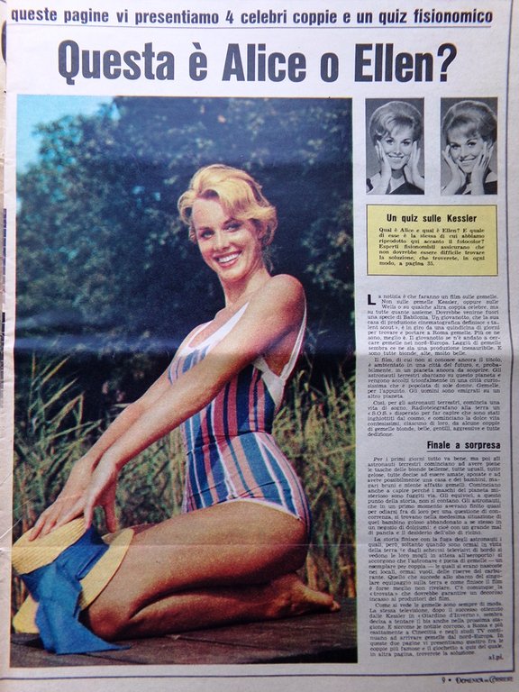 La Domenica del Corriere 3 Settembre 1961 Goya Bingo Diga …