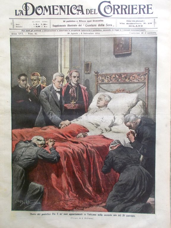 La Domenica del Corriere 30 Agosto 1914 WW1 Morte di … | Immagine Gallery 1