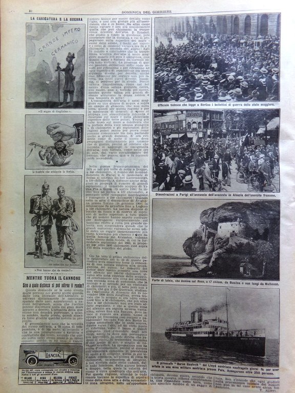 La Domenica del Corriere 30 Agosto 1914 WW1 Morte di …