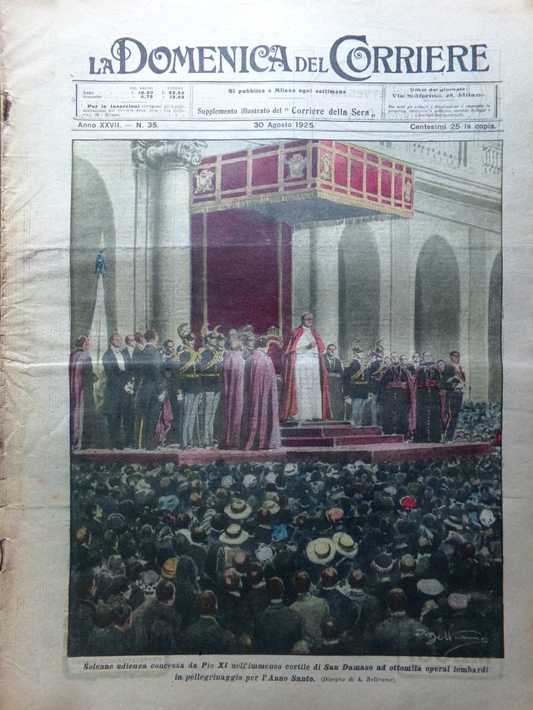 La Domenica del Corriere 30 Agosto 1925 Amalfi Turchia Piedigrotta …