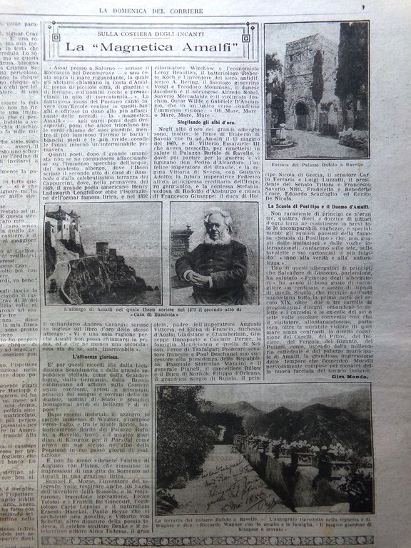La Domenica del Corriere 30 Agosto 1925 Amalfi Turchia Piedigrotta …