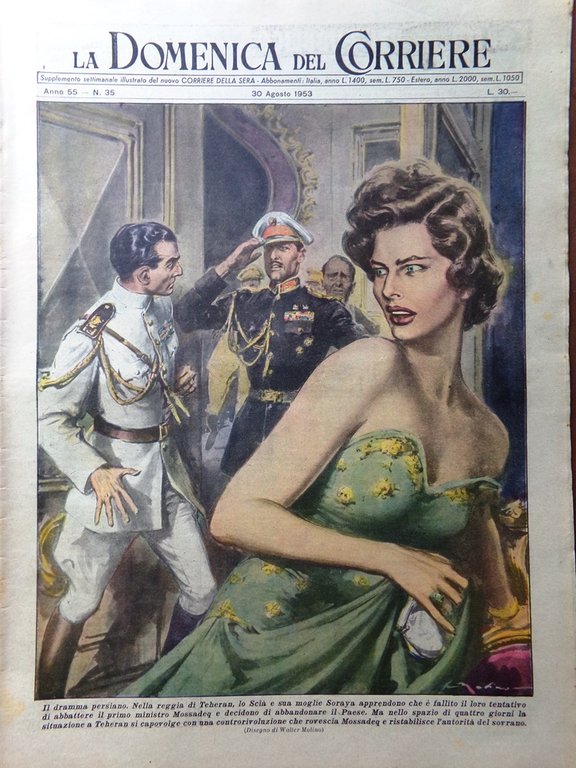 La Domenica del Corriere 30 Agosto 1953 Soraya Sherlock Luini … | Immagine Gallery 1