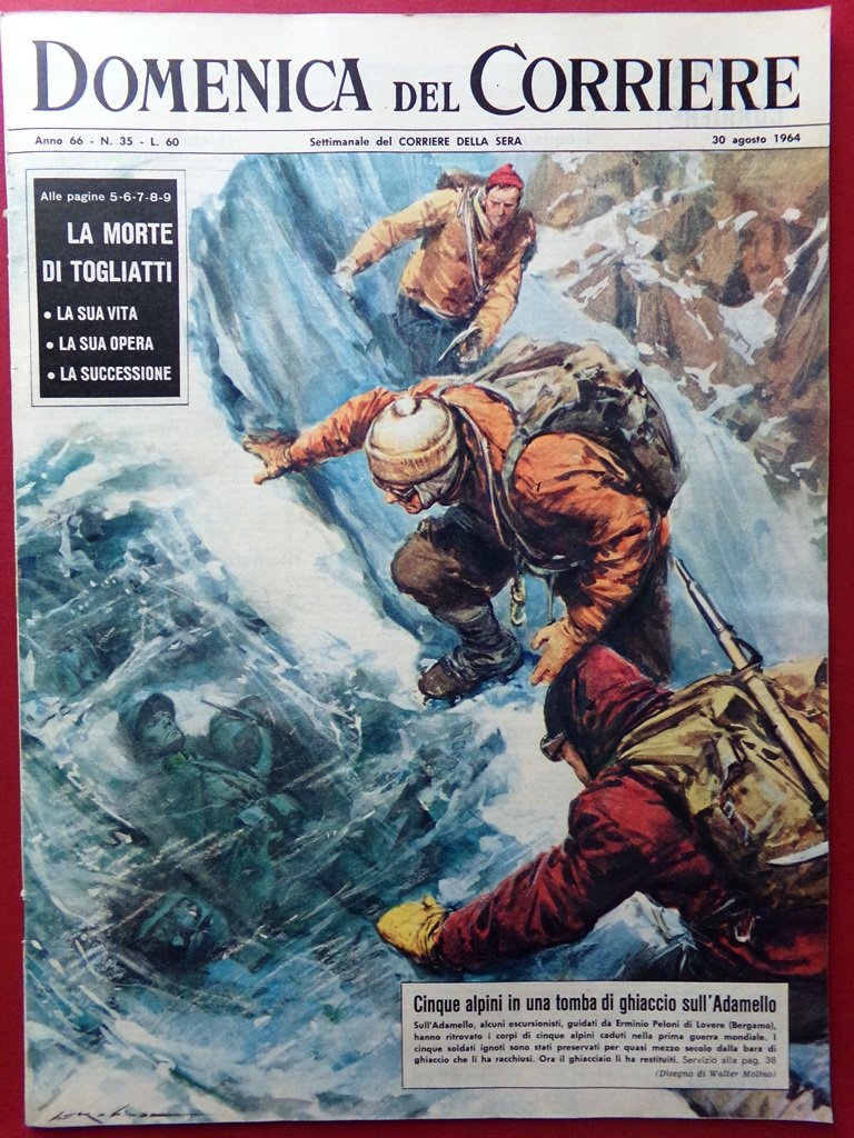 La Domenica del Corriere 30 Agosto 1964 Morte Togliatti Benitez … | Immagine principale