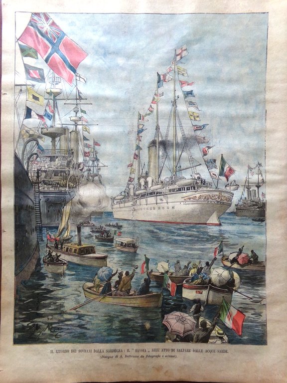 La Domenica del Corriere 30 Aprile 1899 Musica Animali Savoia …