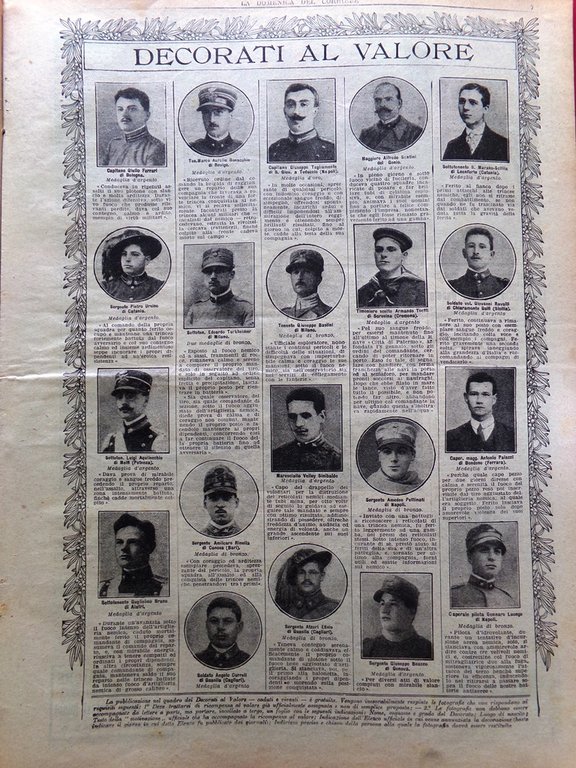 La Domenica del Corriere 30 Aprile 1916 WW1 Sagrado Zeppelin …