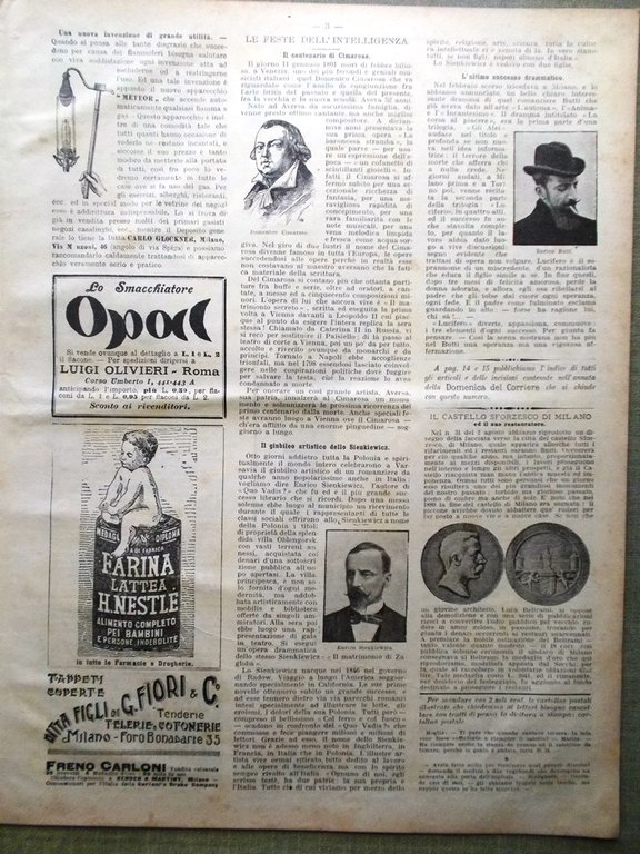 La Domenica del Corriere 30 Dicembre 1900 Cimarosa Sienkiewicz Butti …