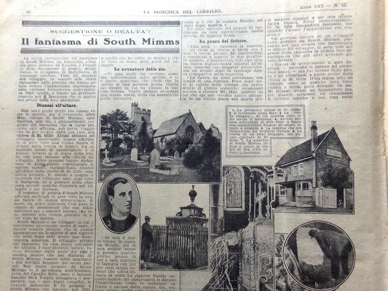 La Domenica del Corriere 30 Dicembre 1928 Fantasma South Mimms … | Immagine Gallery 6