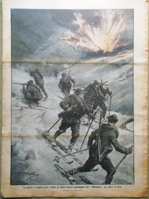 La Domenica del Corriere 30 Gennaio 1916 WW1 Pontida Loppio …