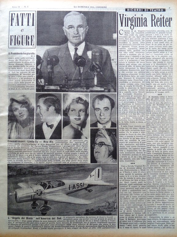 La Domenica del Corriere 30 Gennaio 1949 Truman Reiter Fleming … | Immagine Gallery 2