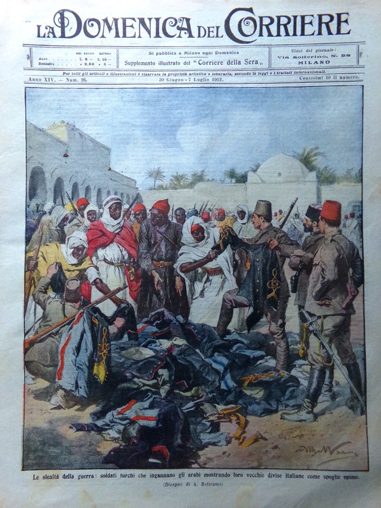 La Domenica del Corriere 30 Giugno 1912 Anniversario Bersaglieri Ferrovia …