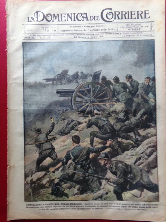 La Domenica del Corriere 30 Giugno 1918 WW1 Baracca Bafile …