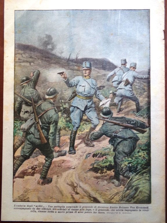 La Domenica del Corriere 30 Giugno 1918 WW1 Baracca Bafile …