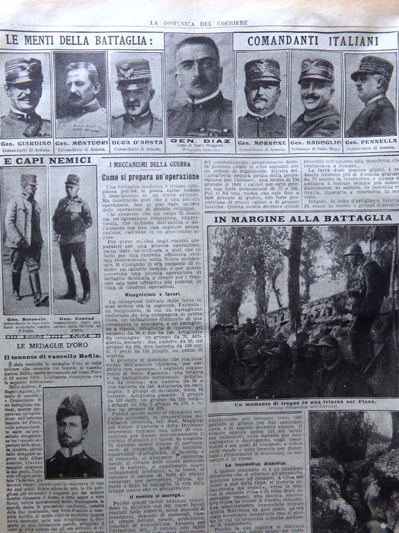 La Domenica del Corriere 30 Giugno 1918 WW1 Baracca Bafile …