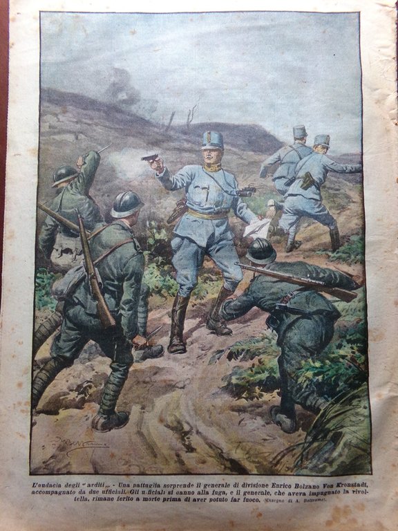 La Domenica del Corriere 30 Giugno 1918 WW1 Baracca Bafile …
