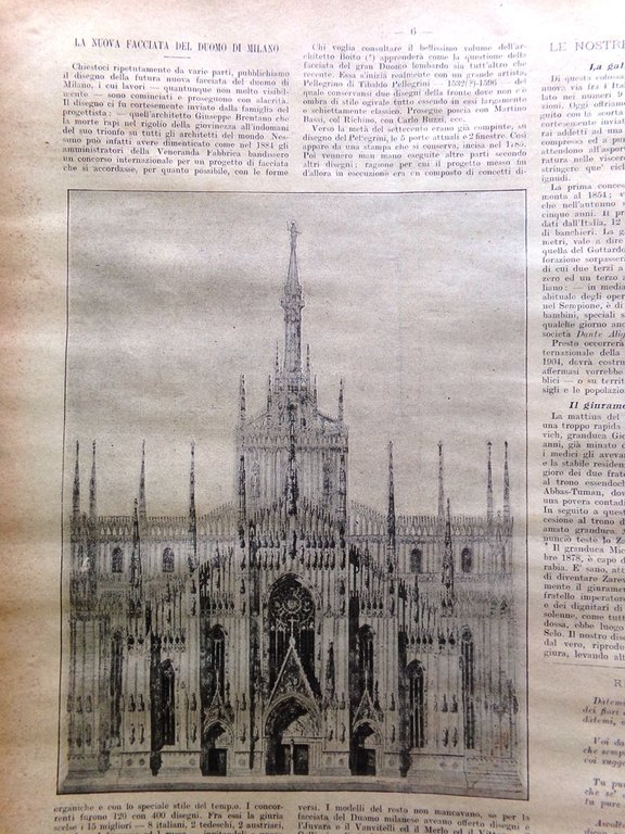 La Domenica del Corriere 30 Luglio 1899 Duomo Milano Briganti …