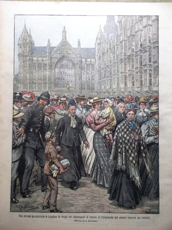 La Domenica del Corriere 30 Luglio 1905 Farfadet Disoccupati Strada …