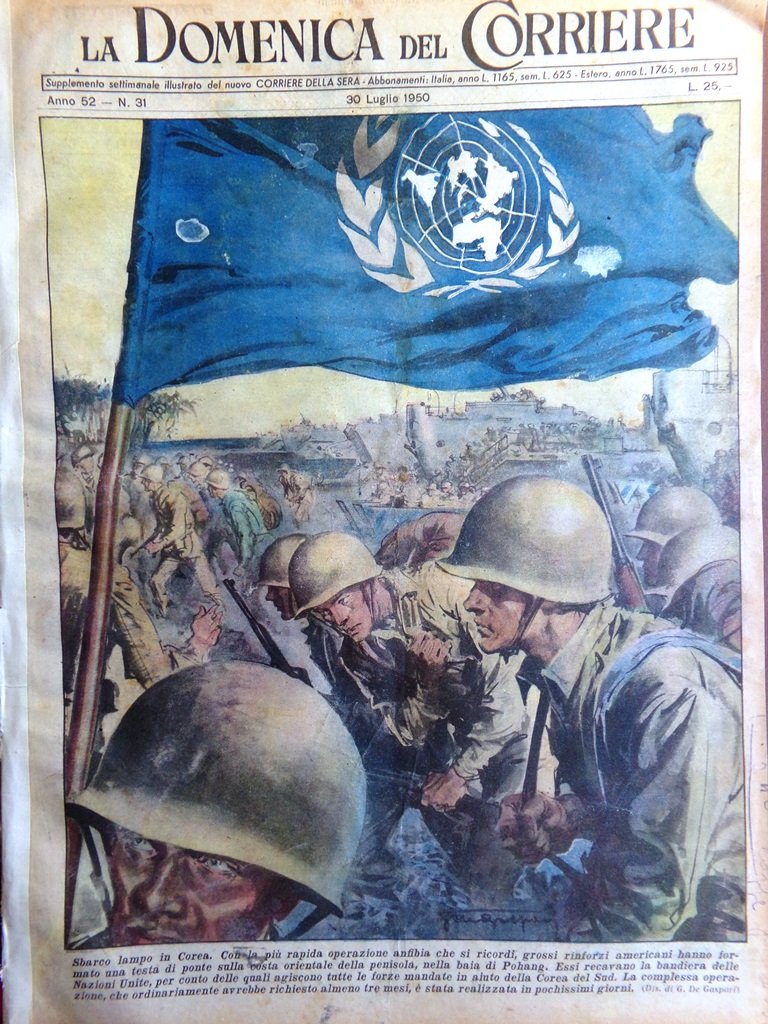 La Domenica del Corriere 30 Luglio 1950 Corea Sud Booth … | Immagine principale