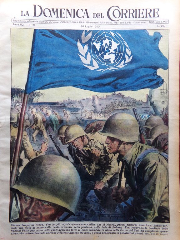 La Domenica del Corriere 30 Luglio 1950 Corea Sud Booth … | Immagine Gallery 2