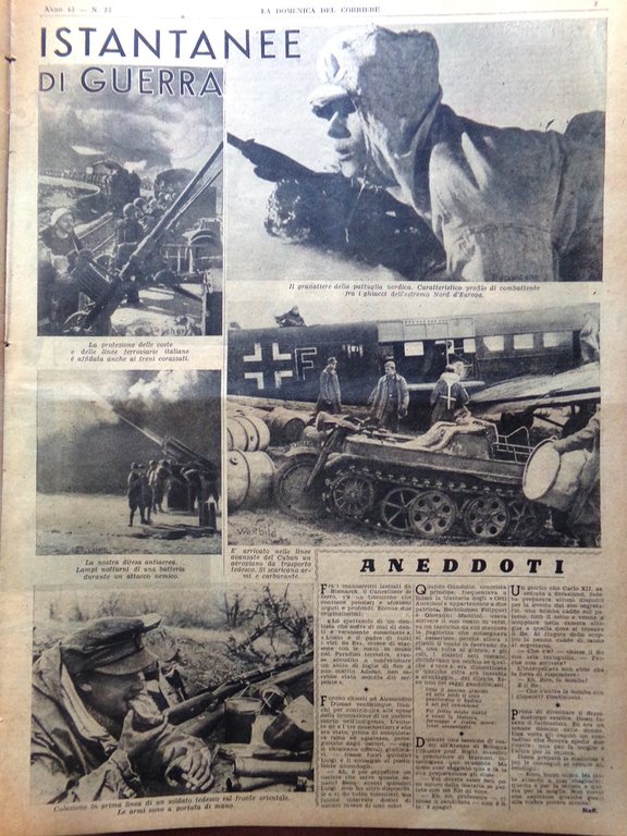 La Domenica del Corriere 30 Maggio 1943 WW2 Bottini Ferite …