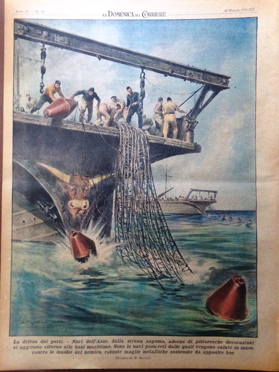 La Domenica del Corriere 30 Maggio 1943 WW2 Bottini Ferite …