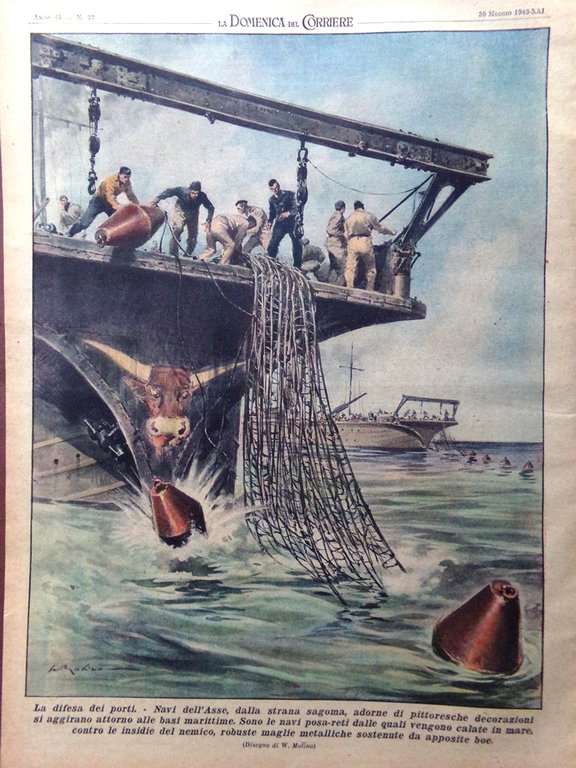 La Domenica del Corriere 30 Maggio 1943 WW2 Bottini Ferite …