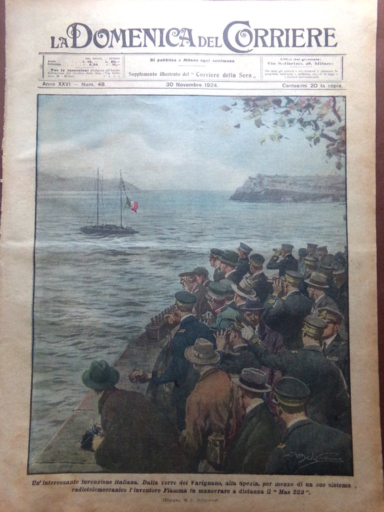 La Domenica del Corriere 30 Novembre 1924 Nave Flettner Fiamma …