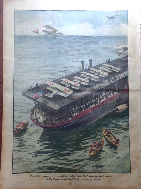 La Domenica del Corriere 30 Novembre 1924 Nave Flettner Fiamma …