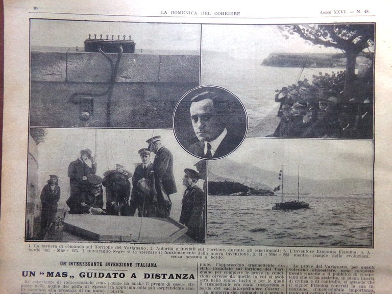 La Domenica del Corriere 30 Novembre 1924 Nave Flettner Fiamma …