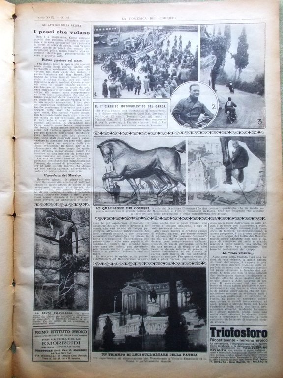 La Domenica del Corriere 30 Ottobre 1927 Toscana Circuito Garda …