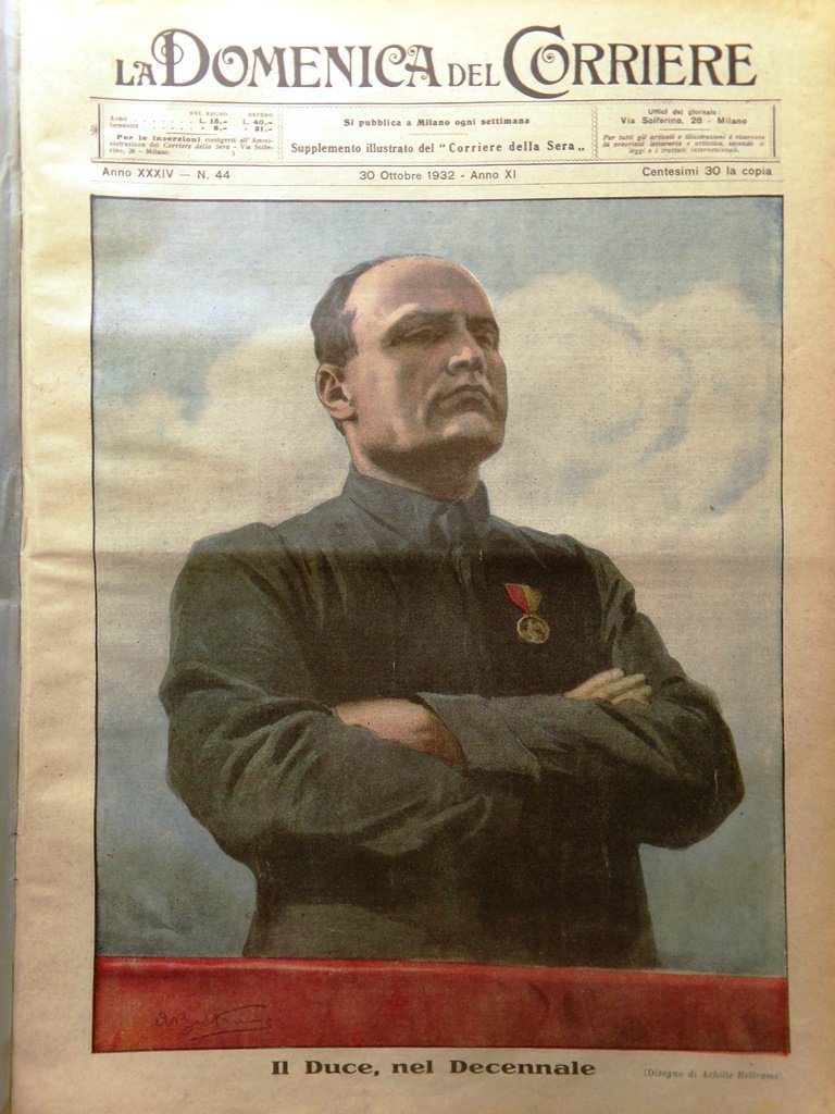 La Domenica del Corriere 30 Ottobre 1932 Duce Decennale Opere …
