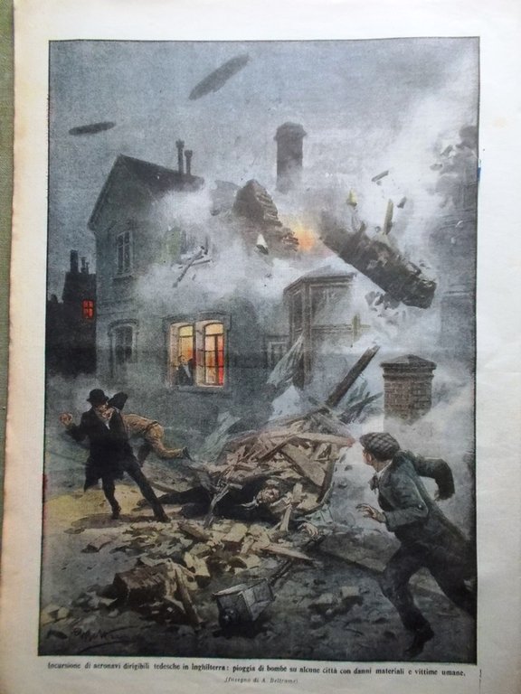 La Domenica del Corriere 31 Gennaio 1915 WW1 Terremoto Marsica …