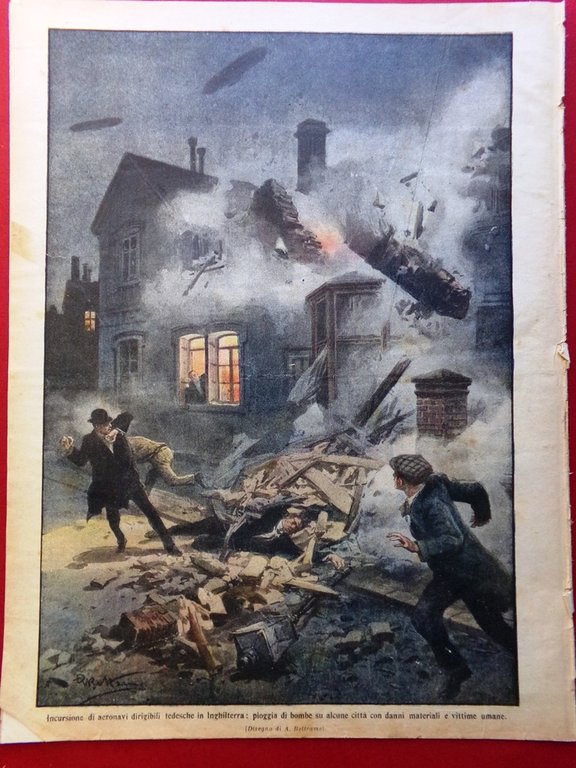 La Domenica del Corriere 31 Gennaio 1915 WW1 Terremoto Marsica …