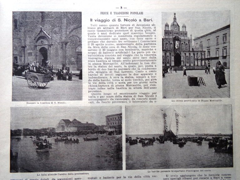 La Domenica del Corriere 31 Maggio 1903 San Nicolò Bari …