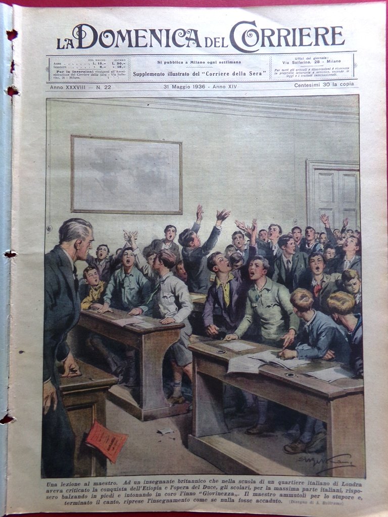 La Domenica del Corriere 31 Maggio 1936 Addis Abeba Donna …
