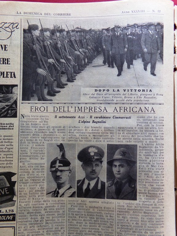 La Domenica del Corriere 31 Maggio 1936 Addis Abeba Donna …