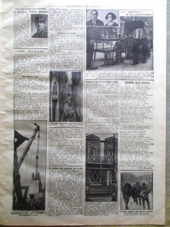 La Domenica del Corriere 31 Marzo 1918 WW1 Bombe Venezia …
