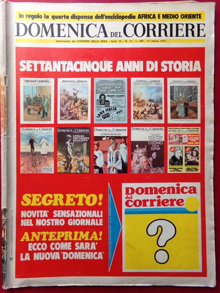 La Domenica del Corriere 31 Marzo 1974 Gimondi Cerusico Agostini … | Immagine principale