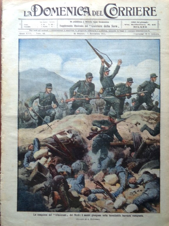La Domenica del Corriere 31 Ottobre 1915 WW1 Mrzli Pompilj …