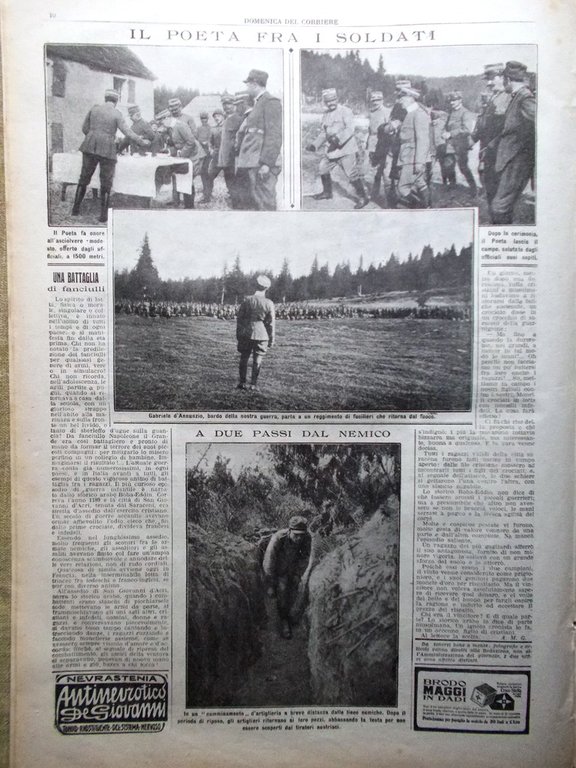 La Domenica del Corriere 31 Ottobre 1915 WW1 Mrzli Pompilj …