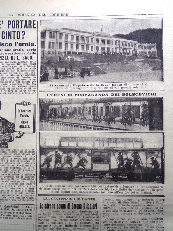 La Domenica del Corriere 31 Ottobre 1920 Sanatorio Cuasso Grodno …