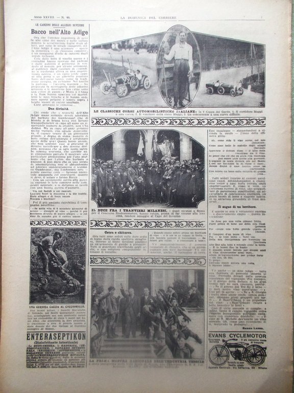 La Domenica del Corriere 31 Ottobre 1926 Coppa Garda Vendemmia …