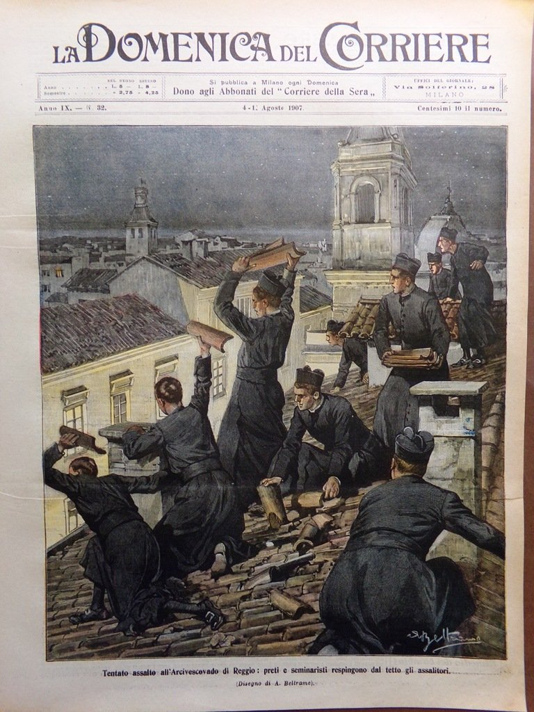 La Domenica del Corriere 4 Agosto 1907 Pechino Parigi Reggio …