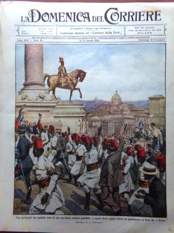 La Domenica del Corriere 4 Agosto 1912 Bussana Misrata Fontainemore … | Immagine Gallery 1